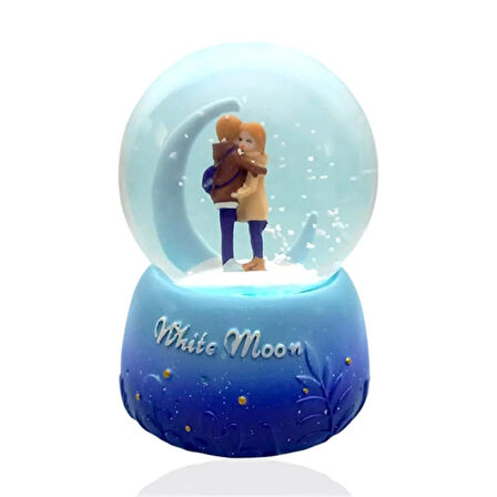 Işıklı Ve Müzikli Sevgi Temalı Çift Orta Boy Kar Küresi