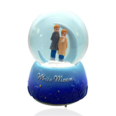 Işıklı Müzikli Sevgi Temalı Çift Orta Boy Kar Küresi