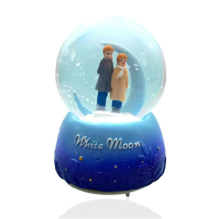 Işıklı Müzikli Sevgi Temalı Çift Orta Boy Kar Küresi