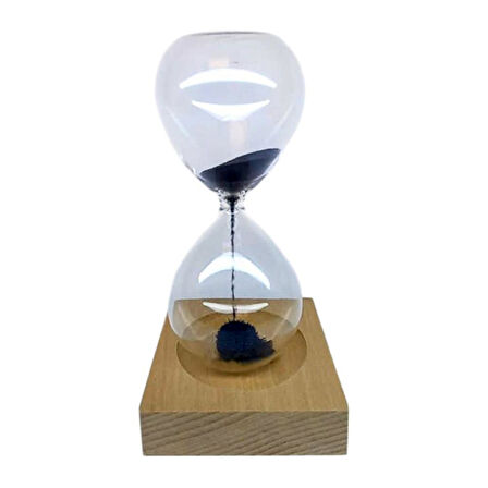 Dekoratif İlginç Manyetik Kum Saati Ahşap Altlıklı