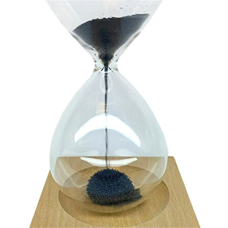 Dekoratif İlginç Manyetik Kum Saati Ahşap Altlıklı