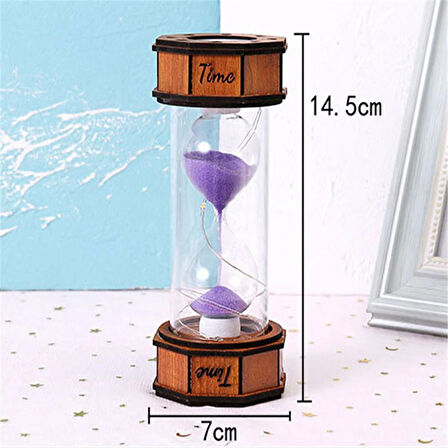 Dekoratif Renkli Işıklı Kum Saati Mavi