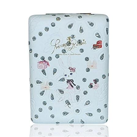 Dikdörtgen Makyaj Aynası Sevmli Tavşan Açık Pembe