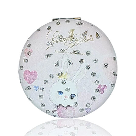 Yuvarlak Makyaj Aynası Sevmli Tavşan Pembe