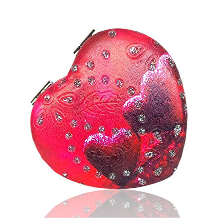 Kalp Makyaj Aynası Kalp Model Kırmızı