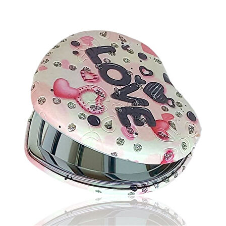 Kalp Makyaj Aynası Love Model Beyaz