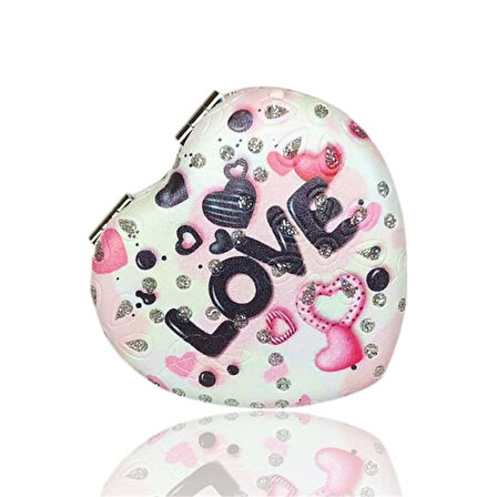 Kalp Makyaj Aynası Love Model Beyaz