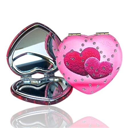 Kalp Makyaj Aynası Kalp Model Pembe
