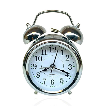 Metal Çalar Saat Gümüş Renk