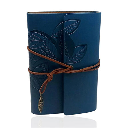 Retro Deri Defter Yaprak Tasarımlı Küçük Boy Yeşil