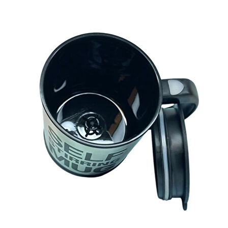 Kendi Karıştıran Mikser Bardak Self Stırrıng Mug Siyah Renk