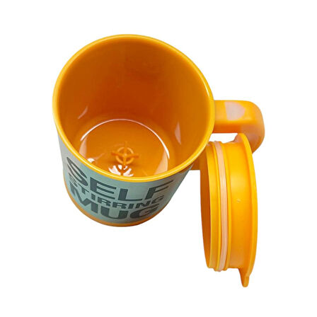 Kendi Karıştıran Mikser Bardak Self Stırrıng Mug Sarı Renk