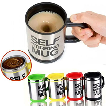 Kendi Karıştıran Mikser Bardak Self Stırrıng Mug Sarı Renk