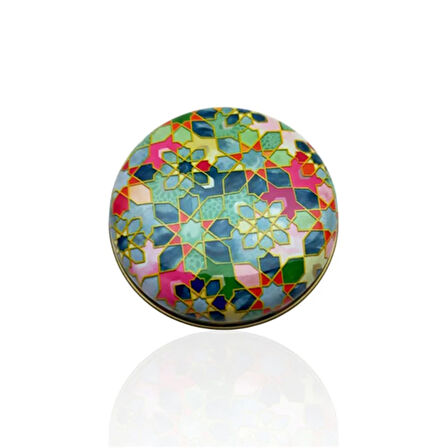 Metal Kutulu Pudra Kokulu Desenli Şık Doğal Mum