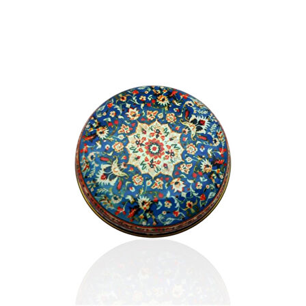 Metal Kutulu Pudra Kokulu Desenli Şık Doğal Mum