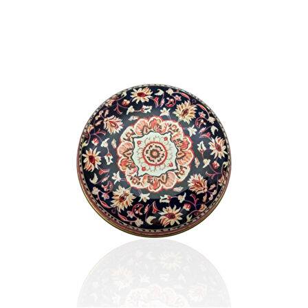 Metal Kutulu Pudra Kokulu Desenli Şık Doğal Mum