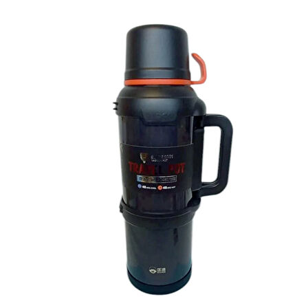 4Lt Çelik Termos Kampçı Termosu Siyah