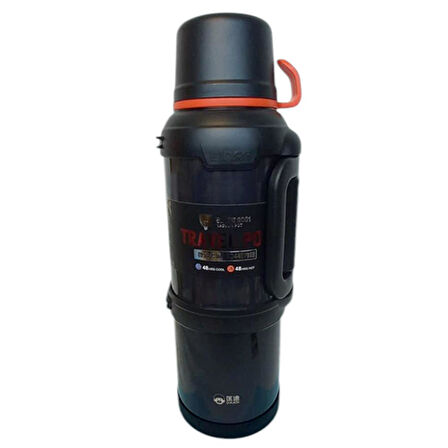 4Lt Çelik Termos Kampçı Termosu Siyah