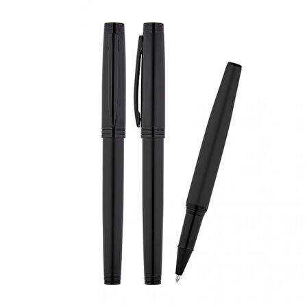 Kişiye Özel Metal Tükenmez Roller Kalem Siyah