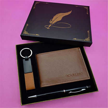 Kişiye Özel Anahtarlık Cüzdan Kalem Taba Set Tüylü Kutulu