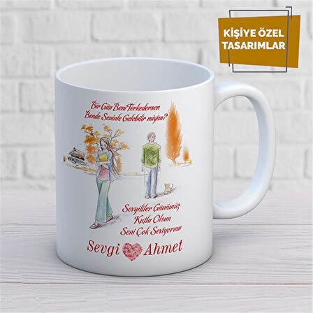 Kişiye Özel İsim Yazılabilir Sevgi Temalı Kupa Bardak