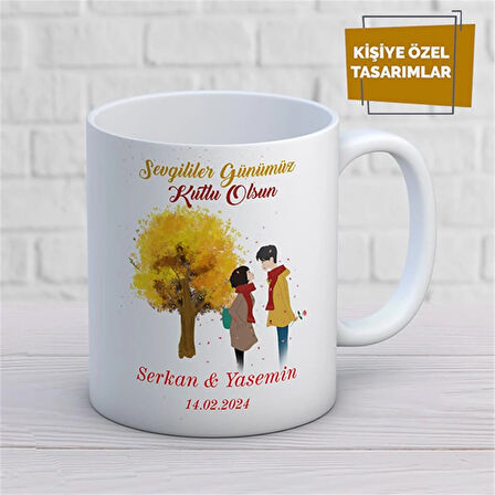 Kişiye Özel İsim Yazılabilir Sevgi Temalı Kupa Bardak