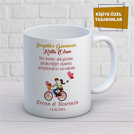 Kişiye Özel İsim Yazılabilir Sevgi Temalı Kupa Bardak