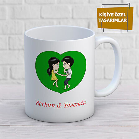 Kişiye Özel İsim Yazılabilir Sevgi Temalı Kupa Bardak