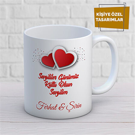 Kişiye Özel İsim Yazılabilir Sevgi Temalı Kupa Bardak