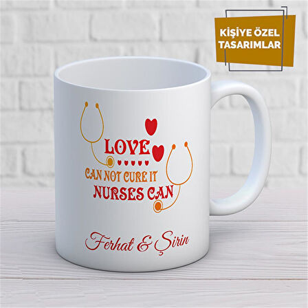 Kişiye Özel İsim Yazılabilir Sevgi Temalı Kupa Bardak