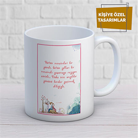 Kişiye Özel İsim Yazılabilir Sevgi Temalı Kupa Bardak