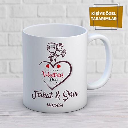 Kişiye Özel İsim Yazılabilir Sevgi Temalı Kupa Bardak