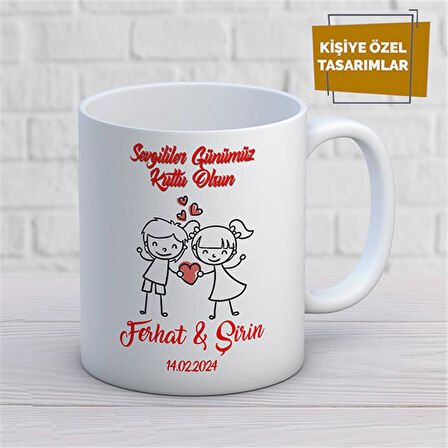 Kişiye Özel İsim Yazılabilir Sevgi Temalı Kupa Bardak