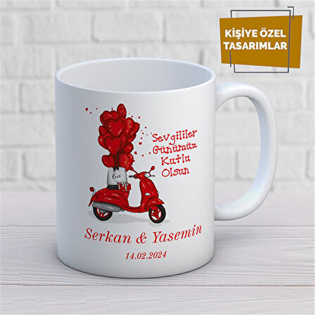 Kişiye Özel İsim Yazılabilir Sevgi Temalı Kupa Bardak
