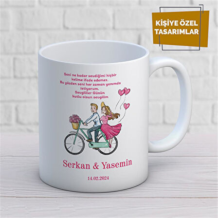 Kişiye Özel İsim Yazılabilir Sevgi Temalı Kupa Bardak