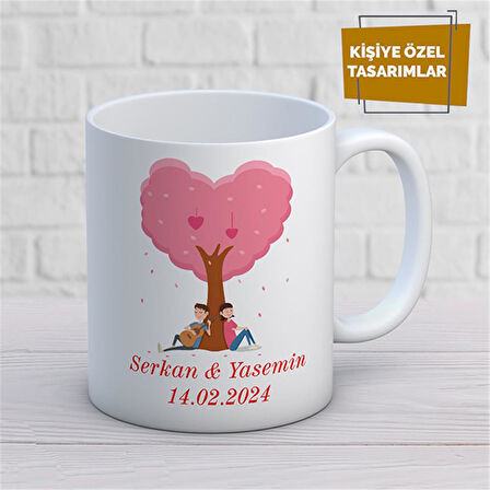 Kişiye Özel İsim Yazılabilir Sevgi Temalı Kupa Bardak