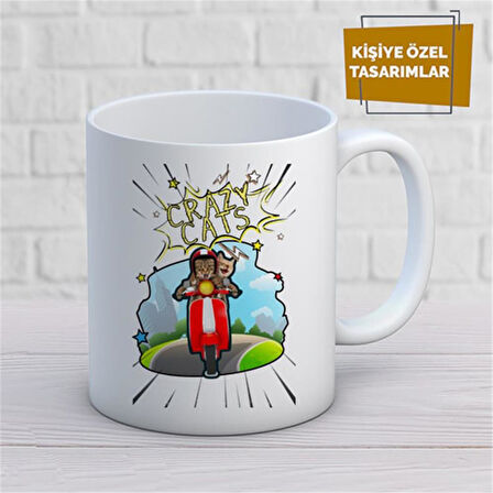 Kişiye Özel İsim Yazılabilir Çılgın Kediler Kupa Bardak