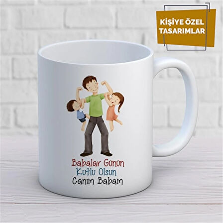 Kişiye Özel İsim Yazılabilir Babalar Günün Kutlu Olsun Canım Babam Kupa Bardak