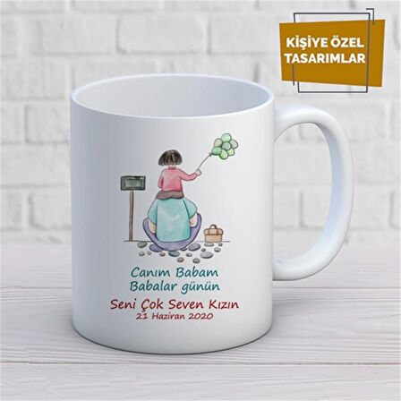 Kişiye Özel İsim Yazılabilir Canım Babam Babalar Günün Kupa Bardak