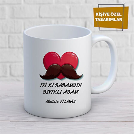 Kişiye Özel İsim Yazılabilir İyiki Babamsın Kupa Bardak