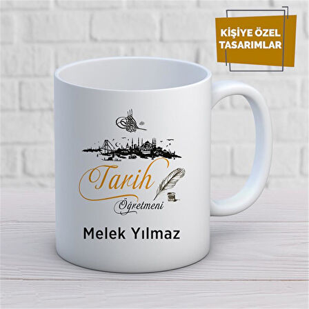 Kişiye Özel İsim Yazılabilir Tarih Öğretmeni Kupa Bardak