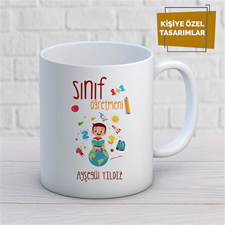 Kişiye Özel İsim Yazılabilir Sınıf Öğretmeni Kupa Bardak