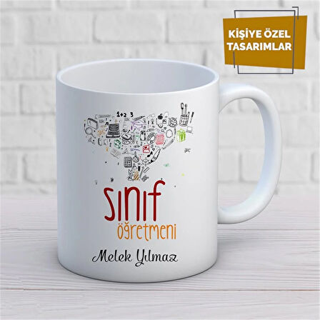 Kişiye Özel İsim Yazılabilir Sınıf Öğretmeni Kupa Bardak