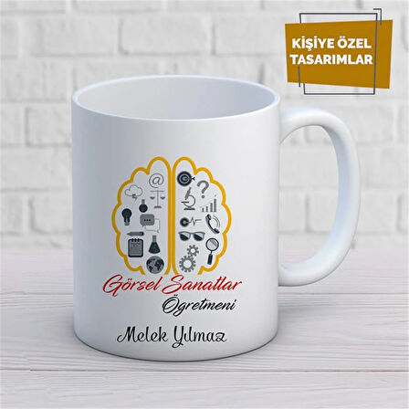 Kişiye Özel İsim Yazılabilir Görsel Sanatlar Öğretmeni Kupa Bardak