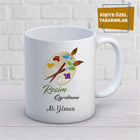 Kişiye Özel İsim Yazılabilir Resim Öğretmeni Kupa Bardak