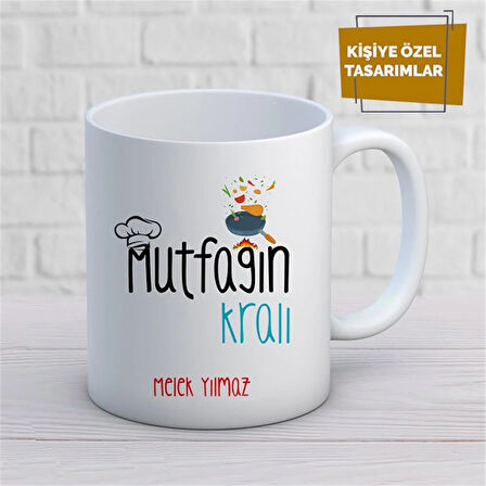 Kişiye Özel İsim Yazılabilir Mutfağın Kralı Kupa Bardak
