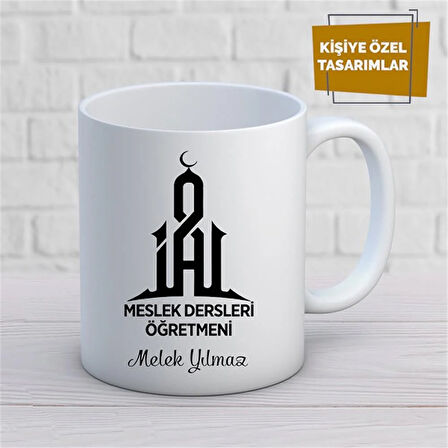 Kişiye Özel İsim Yazılabilir Meslek Dersleri Öğretmeni Kupa Bardak