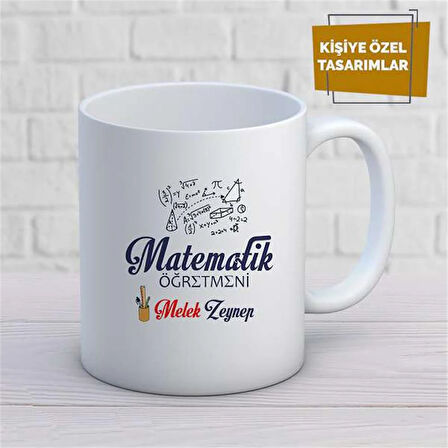 Kişiye Özel İsim Yazılabilir Matematik Öğretmeni Kupa Bardak