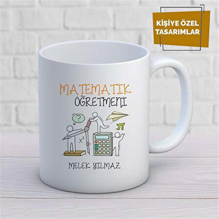 Kişiye Özel İsim Yazılabilir Matematik Öğretmeni Kupa Bardak