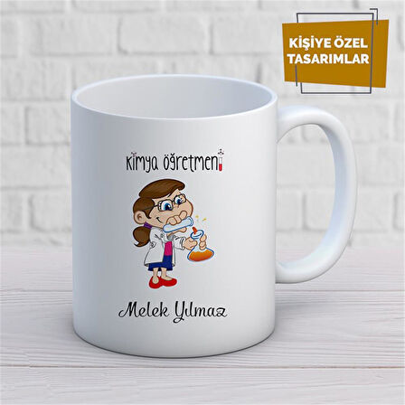 Kişiye Özel İsim Yazılabilir Kimya Öğretmeni Kupa Bardak